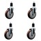 Service Caster 5'' Maroon Poly Wheel Swivel 1-1/2'' Expanding Stem Caster Set, 4PK SCC-EX20S514-PPUB-MRN-112-4 - alternate 1